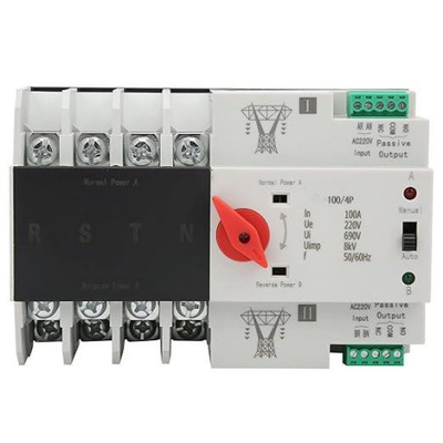 Dual Power Automatic Transfer Switch High Sensitive Response Circuit Breaker Perubahan 220V (100/4P)