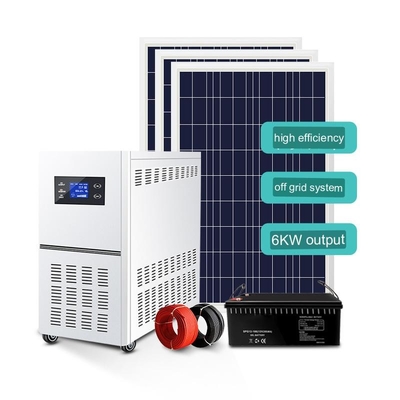 Sistem Tenaga Surya Rumah 220v6kw Kontrol Inverter Off-Grid Daya Baterai Panel Fotovoltaik