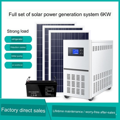 Sistem Tenaga Surya Rumah 220v6kw Kontrol Inverter Off-Grid Daya Baterai Panel Fotovoltaik