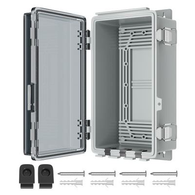 M20 Plastik Waterproof Outdoor Junction Box Enclosure Dengan Hinged Transparent Cover