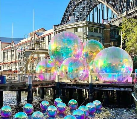 Customized Giant PVC Wedding Party Ceiling Decorations Vibrant Inflatable Mirror Balloons Untuk Ambience Disco yang Unik