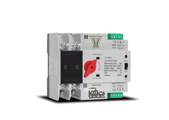 Din Rail Dual Power Auto Transfer Switch Manual Operasi Otomatis Grid / Generator