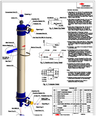 DuPont Ultrafiltration Module SFD-2860XP IntegraFlux uf filter membran Aliran 204 m3/hari uf modul membran
