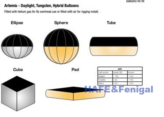 Ellipse 1.8kw Helium Diisi Udara Dimmable LED CRMX Kontrol Film Film Set Lampu balon