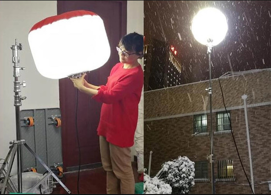 Polysilk Material SUN 480W Lampu balon LED Untuk Aspal Paving Dan Situs Konstruksi