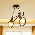 Kreatif LED Interior Sepeda Pendant Light 9w Untuk Kamar Tidur Balkon Hitam Putih