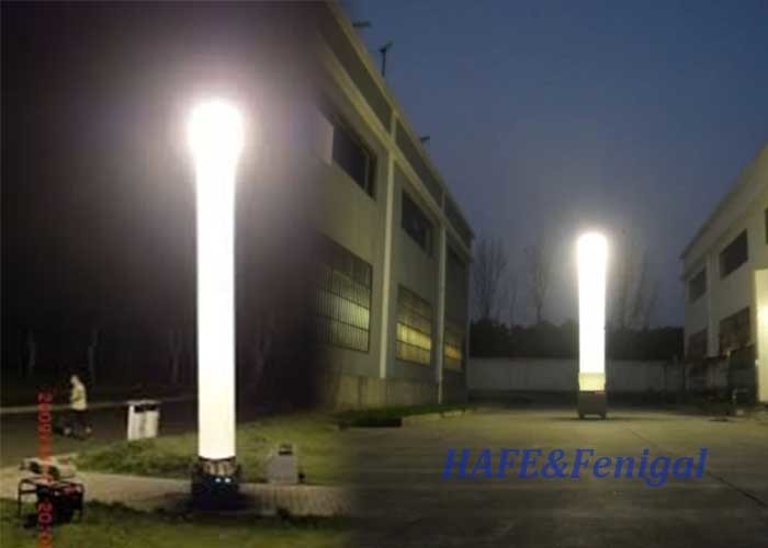 Menara pencahayaan portabel yang dapat dipadamkan Peralatan pencahayaan luar malam 575 W HMI Tidak bersinar