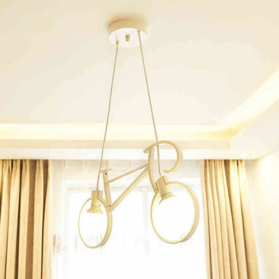 Kreatif LED Interior Sepeda Pendant Light 9w Untuk Kamar Tidur Balkon Hitam Putih